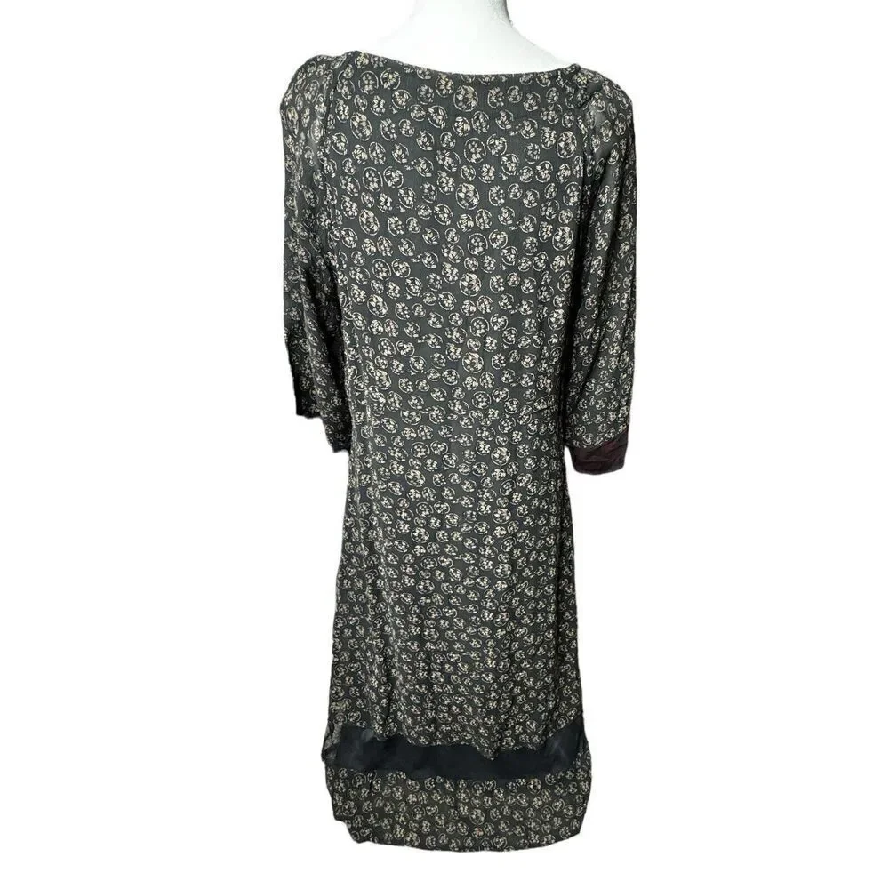 J. Jill  Women’s Green Floral Lined 3/4 Sleeve Shift Maxi Dress Cottagecore Sz M